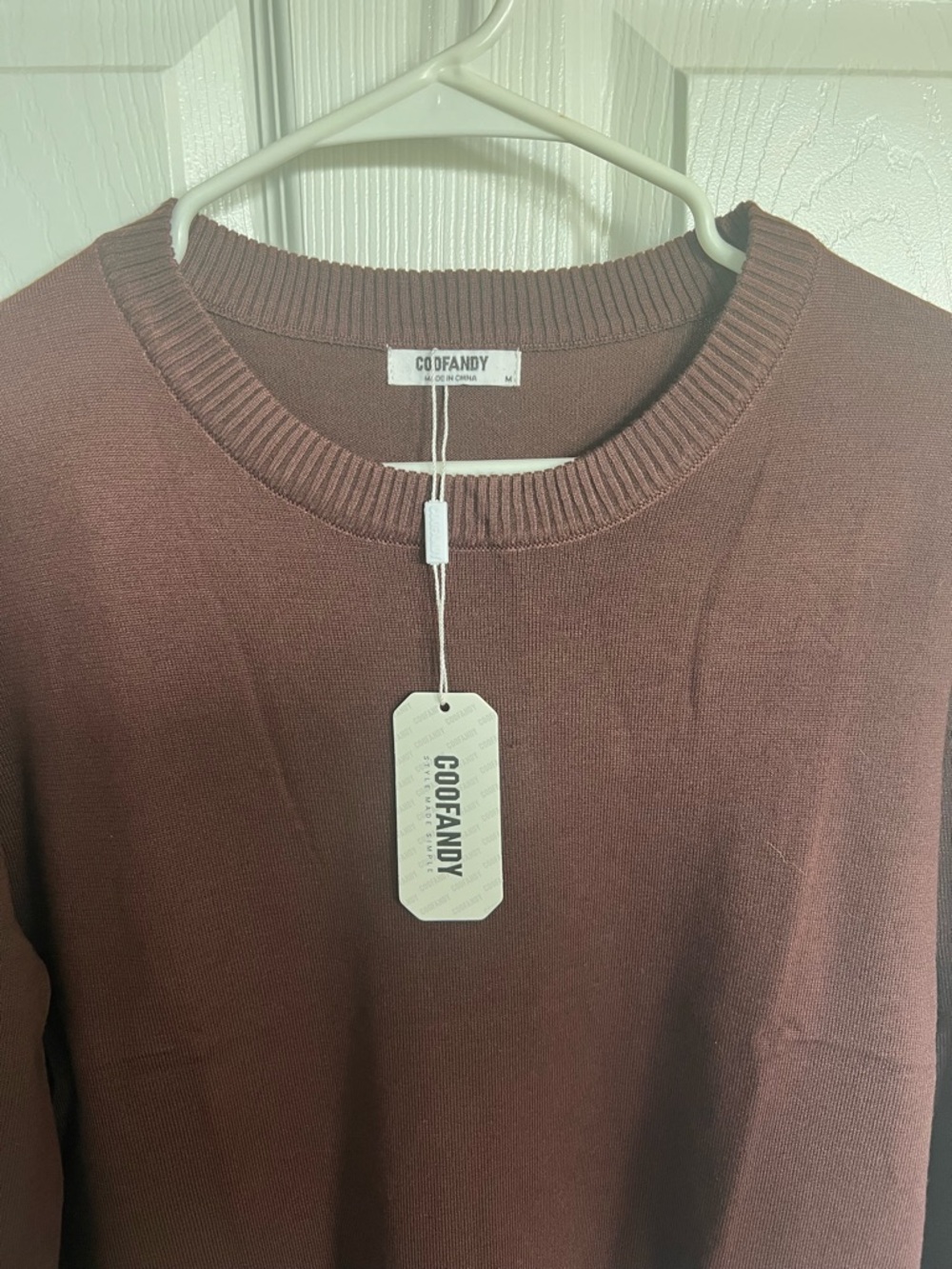 Coofandy Men's Crewneck Sweater in Brown